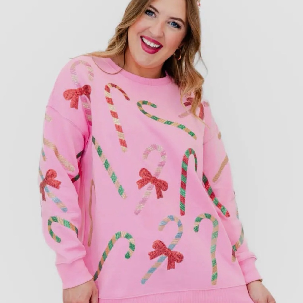 Pink Candy Cane Sweater
